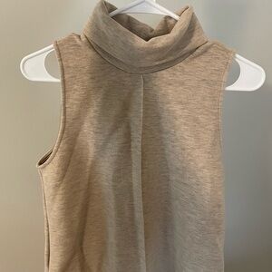 OGL Sleeveless Cowl Neck Sweater - Light Brown